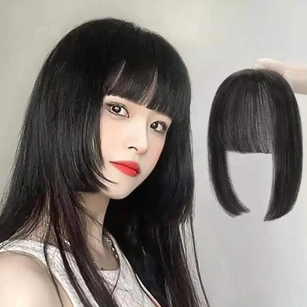 공주 컷 앞머리 여성 가발, 천연 이마, 가짜 앞머리, 일본 스타일 가발 조각, 확장 천연 앞머리, 가짜 술