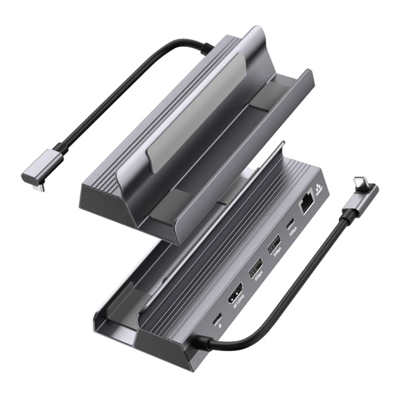 게임 콘솔용 알루미늄 합금 다중 포트 도크 PD100W 고속 충전 어댑터 데스크탑 도킹 스테이션