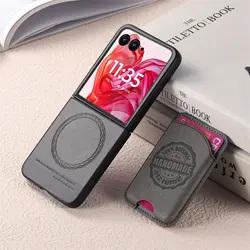 Detachable Magnetic Wallet Case with Card Slots and Magsafe Compatibility - MOTO Razr 50 (GRAY)