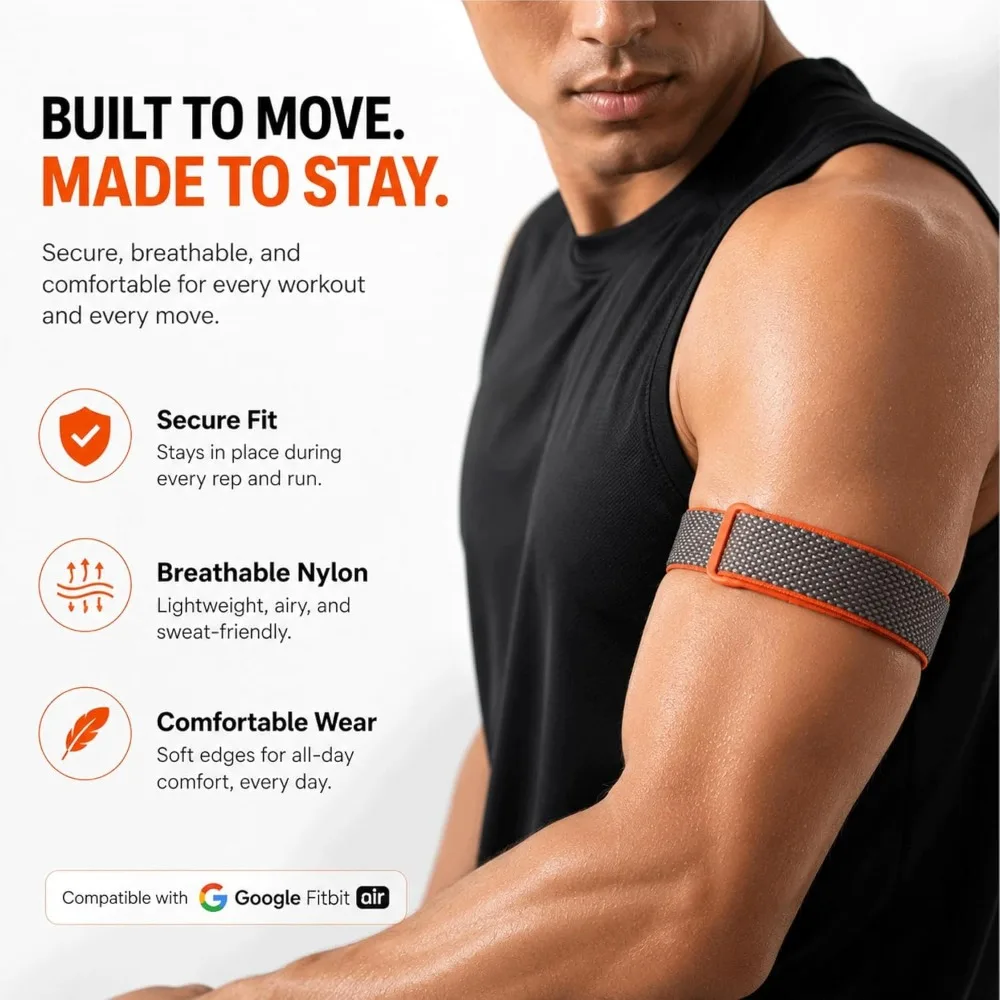 Enhanced Sport Arm Band for Fitness Trackers - Elastic Nylon Strap for Arm/Ankle