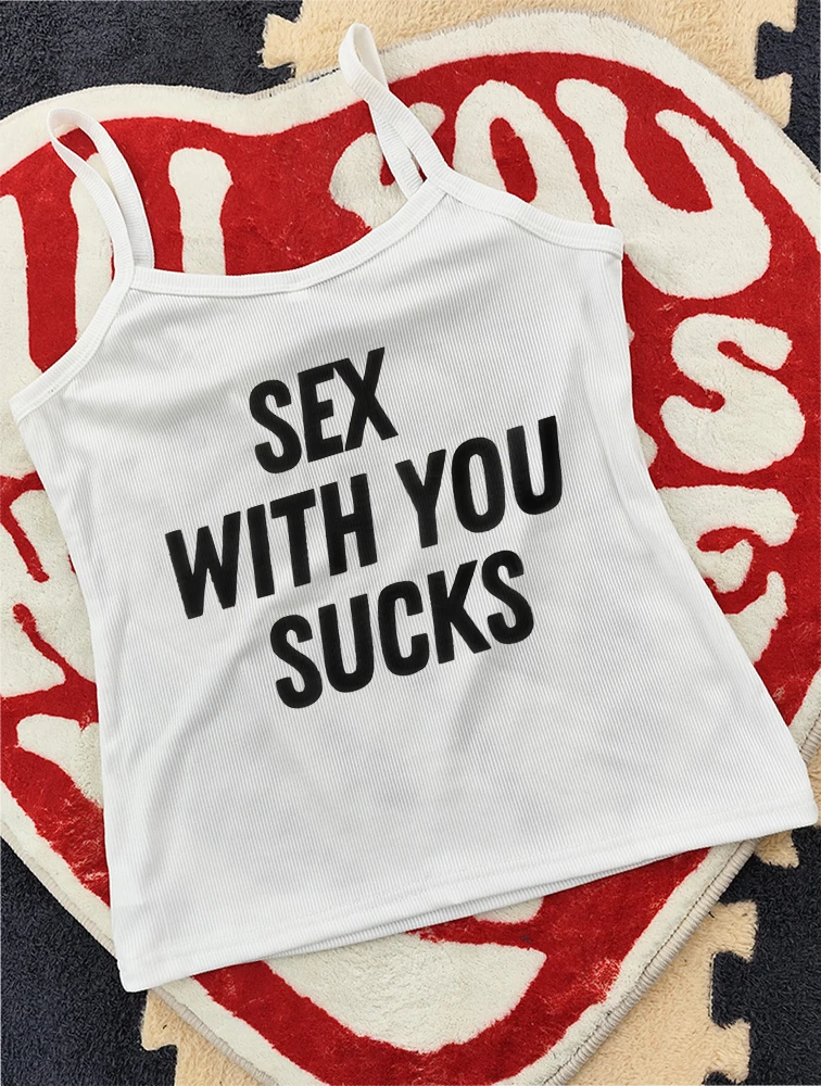 Y2K Europe and America casual T-shirt Spice Girl pattern print ladies summer crop slim street