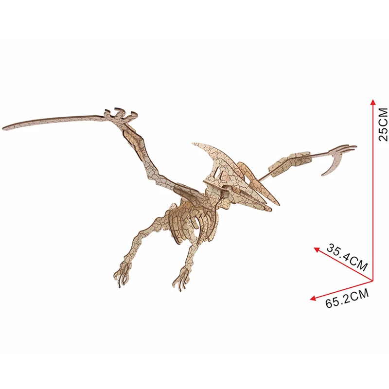 Children 3d Puzzle Wooden Toys Pterosaur 3d Wooden Games Brain Puzzle Teaser Creative Children's Toys Diy Gift p110 3