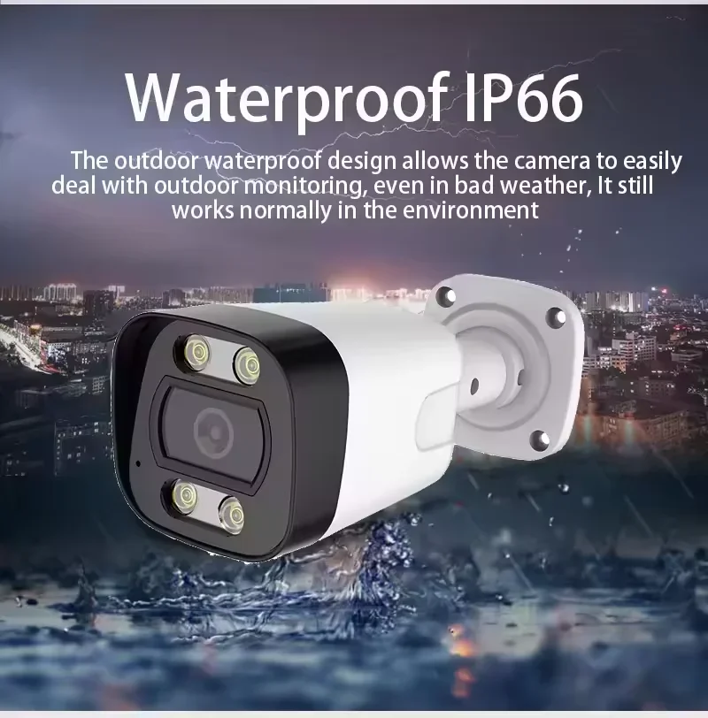 5MP PoE 보안 카메라 시스템 가정용 감시 NVR 키트 4개 IP 보안 카메라 실내외 양방향 오디오