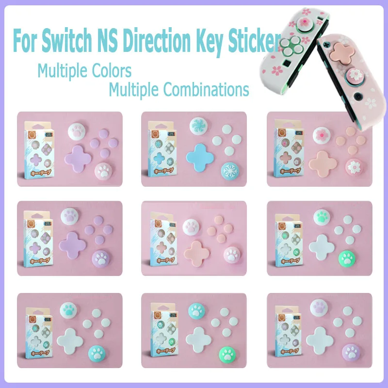 Per Switch Dpad Cross Direction Abxy Key Sticker Joystick Button Thumb Stick Grip Cap Cover Per Nintendo Switch Joycon Skin Case
