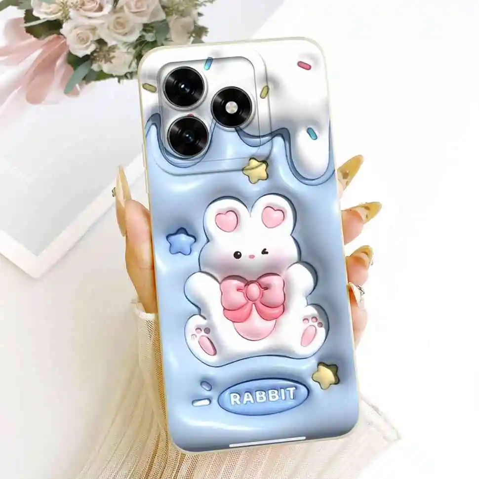 Lovely Sweet Rabbit Panda Soft Silicone Phone Case - Shockproof Bumper Cover