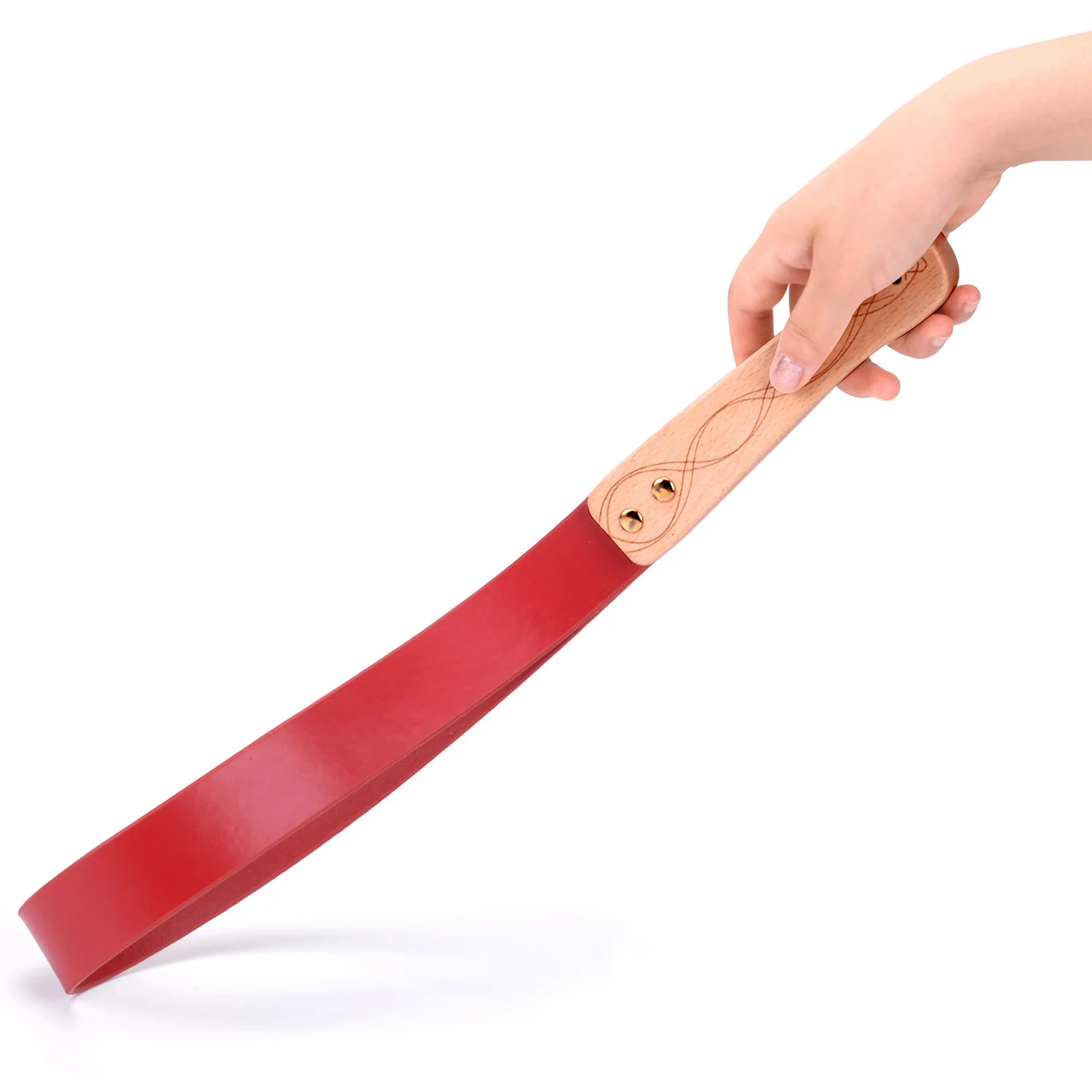 46.5CM Genuine COW LEATHER Leather Whip Handwork Make Ancient Wooden Handle,Riding Crop Party Flogger Whip 3
