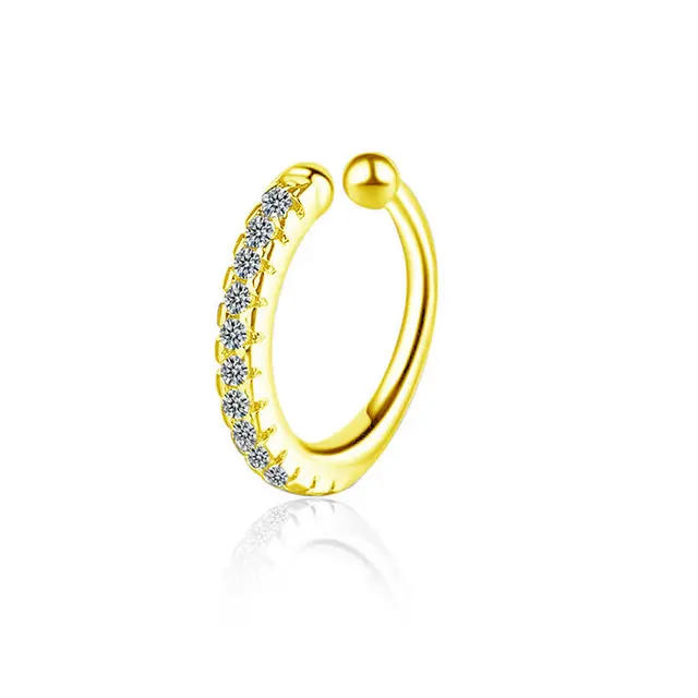 Boucles d'oreilles à Clip pour femmes et filles, 1 pièce, géométrie creuse arc-en-ciel, CZ, manchette, grimpeur, Cartilage, os, faux boucle d'oreille, Non Piercing
