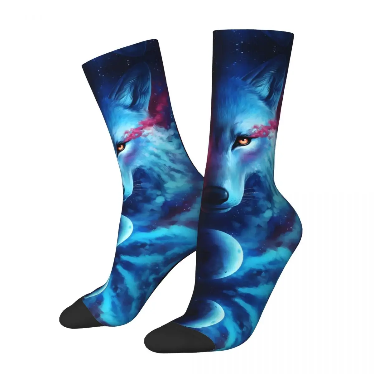 

Happy Funny Red Blue Planet Men's Socks Vintage Harajuku Space Galaxy Wolf Hip Hop Novelty Pattern Crew Crazy Sock Gift Printed