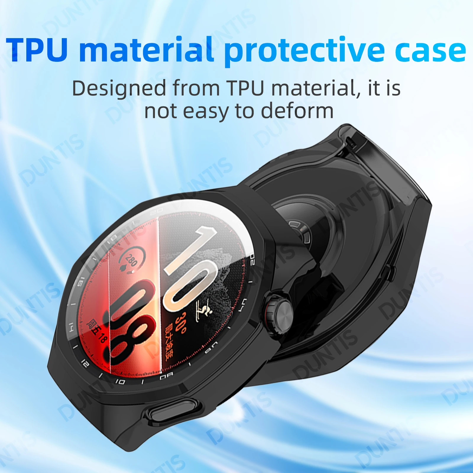 Enhanced Protective Screen Case for Huawei Watch GT7 Pro - TPU All-Around Soft Bumper Cover