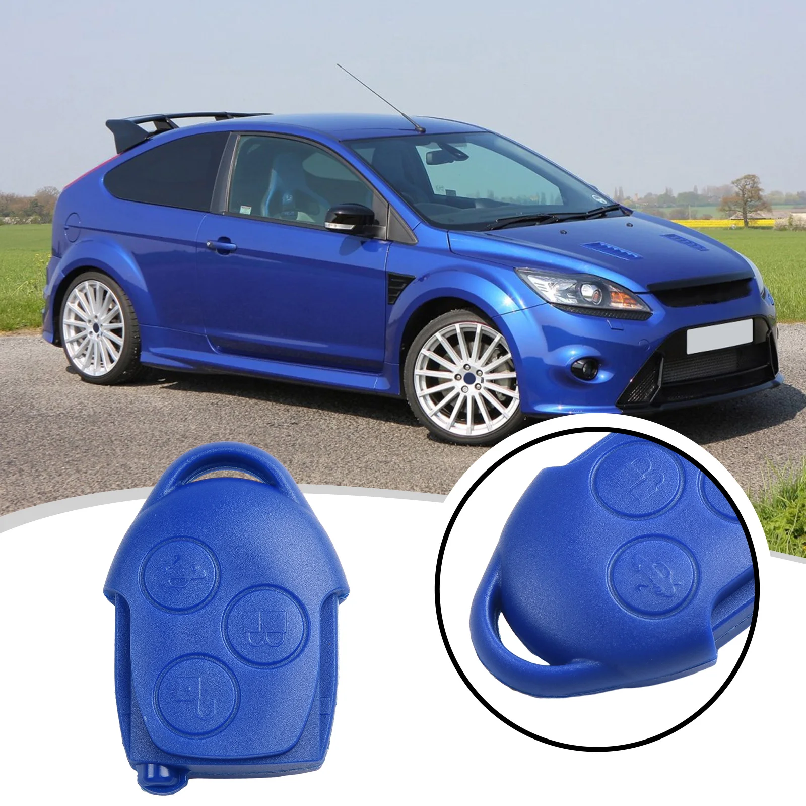 

FOR FORD CONNECT MK7 Key Fob Case For Ford Connect MK7 - 3 Button, Blue ABS 2006-2014 Compatibility