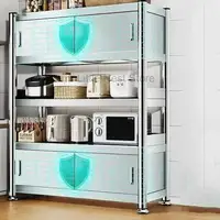 ตู้ครัวสแตนเลสพร้อมประตูพื้นหลายชั้นตู้บานเลื่อนชั้นวางของเฟอร์นิเจอร์บ้านอเนกประสงค์ 3