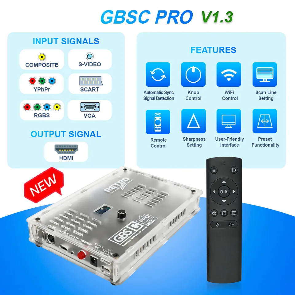 GBSC PRO コンバーター RETRO Scaler RetroScaler GBS Control Pro GBSCビデオコンバーター RGBS VGA
