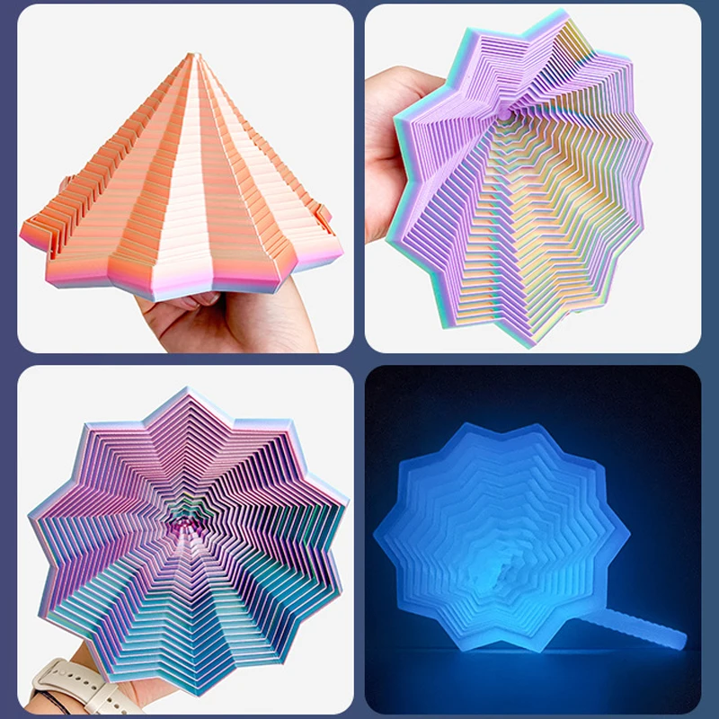 3D Whirling Spiral Illusion Fidget Star