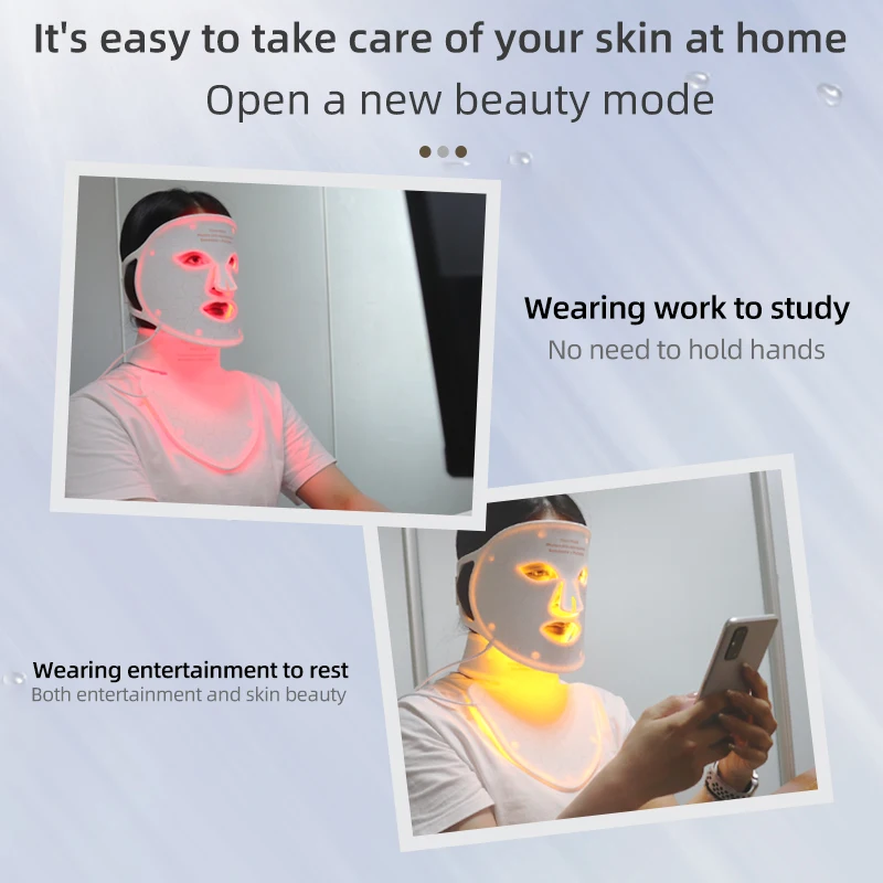 Led Mask Red Led Light Therapy Infrared Silicone 4 Color 240 Lamp Beads For Face and Neck Red Light Therapy Photon Mask