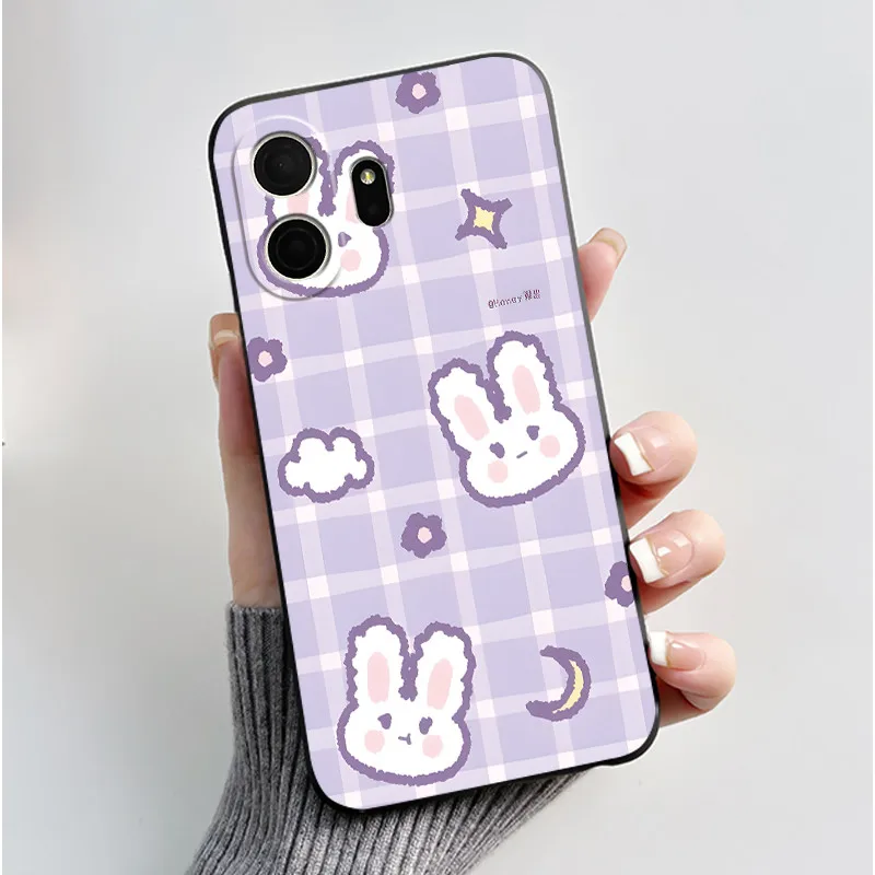 Black Silicone Shockproof Phone Case with Love Moon Pattern - Stylish and Protective Design