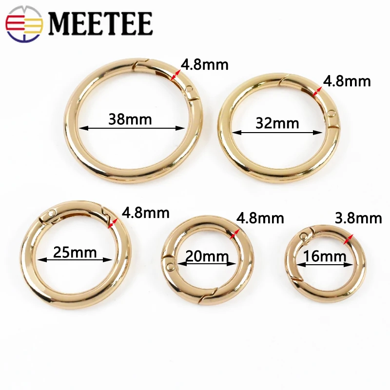 Metal Spring O Ring Buckles 5/10Pcs 16/20/25/32/38mm Metal Spring O Ring Buckles Handbag Strap Connection Snap Hook Keychain Pet Collar Snaps Clamp