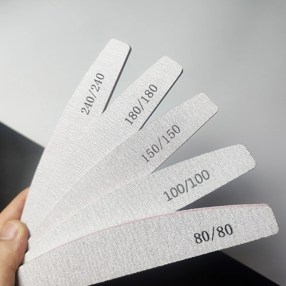 25pcs Half Moon Double-Sided Nail Files