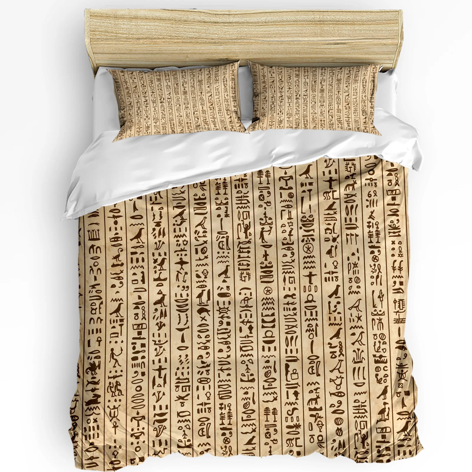 

Ancient Egypt Hieroglyphs Retro Style Bedding Set 3pcs Duvet Cover Pillowcase Kids Adult Quilt Cover Double Bed Set Home Textile