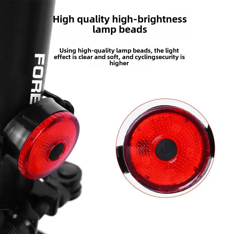 New Creative USB Charging Bicycle Tail Light Night Riding Equipment Accessories Mountain Bike Outdoor Cycling Tail Light