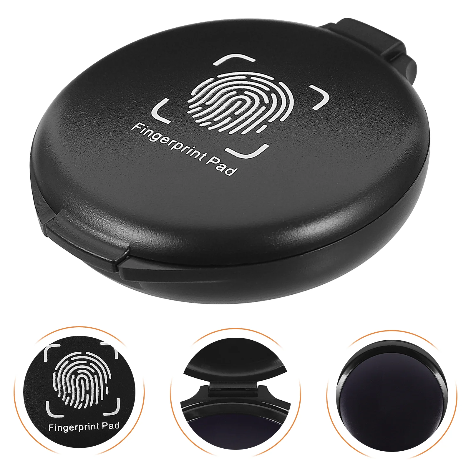 

Multipurpose Portable Fingerprint Ink Pad Office Accessories Abs Round Document Stamp