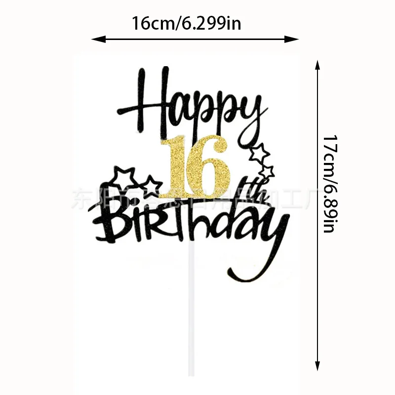 Biglietto Di Auguri Per 16° Compleanno – Tema Oro Nero Con Busta Dorata, Cartoncino Riciclato, Per Ragazze E Ragazzi