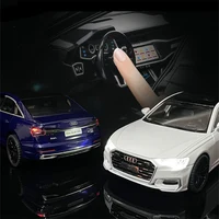 1:24 AUDI A6 Alloy Car Model Diecast & Toy Metal Vehicle Car Model High Simulation Collection Sound and Light Childrens Toy Gift 2