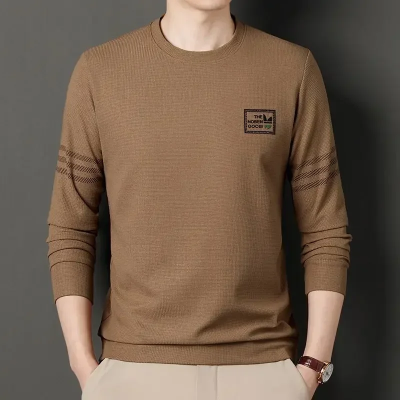 thumbnail image 1 of Sudaderas para hombre, cuello redondo, sin capucha, ropa para hombre, jersey, top sencillo, cuello redondo, camiseta blanca, estilo coreano de otoño, ofertas, 1 of 4