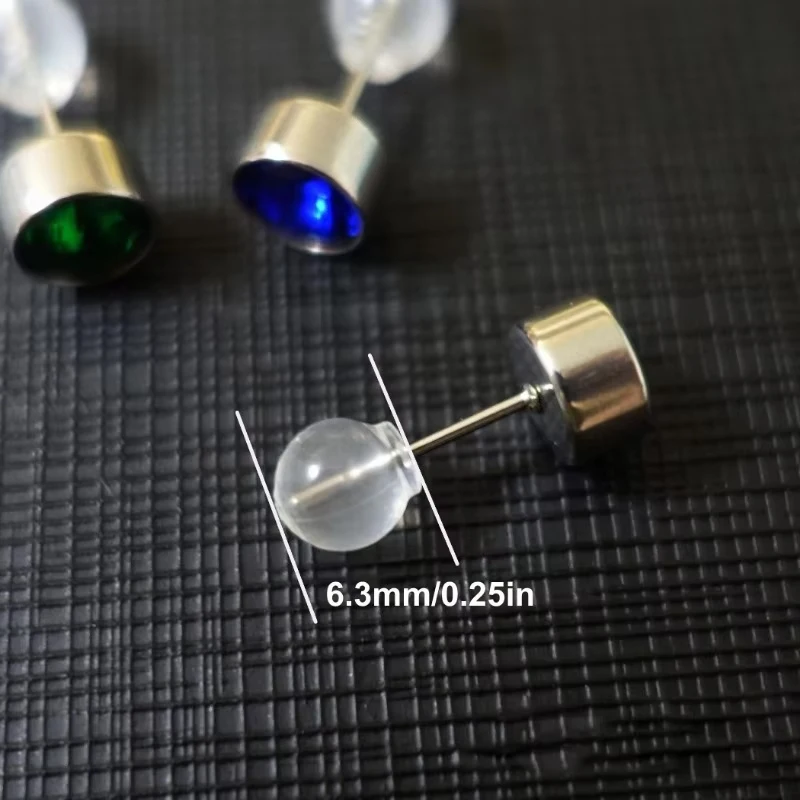 20개 부드러운 실리콘 귀걸이 뒷면, 미끄럼 방지, 누수 방지, 투명 볼 디자인, DIY 쥬얼리 제작용, 편안하고 안전한 스터드 뒷면