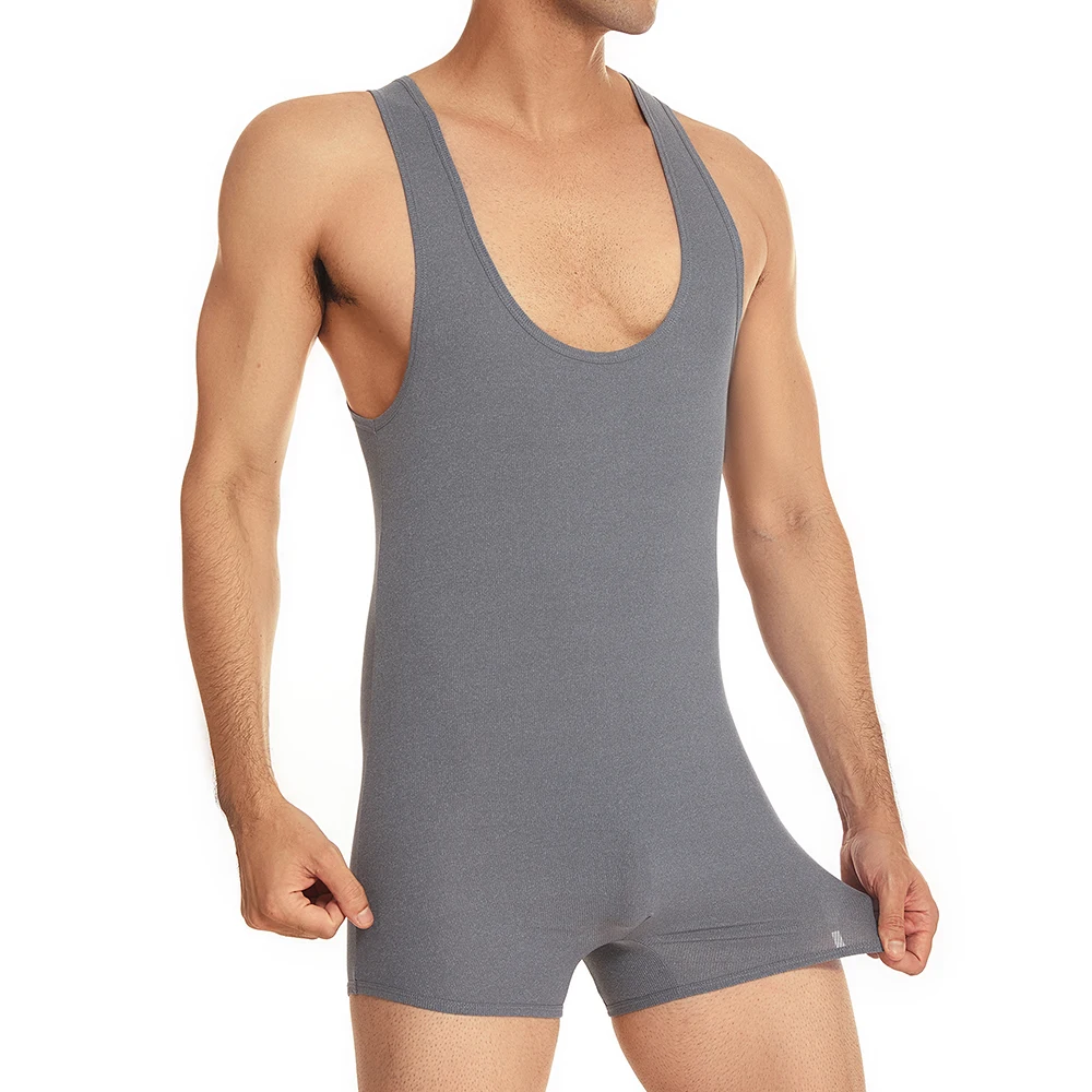 Description Picture 5 of itemMen Undershirts Underwear Causal Fitness Wrestling Singlet Rompers Leotard Breathable Seamless Jumpsuits Shorts Vest Sleepwear