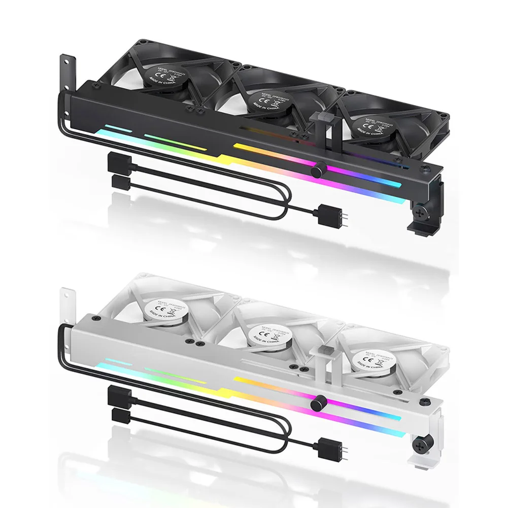 ð ǳ PCI Ʈ 귡Ŷ RGB LED ׷ īȦ, 3x80mm  , 5V 3  ARGB ׷ ī, 2 in 1