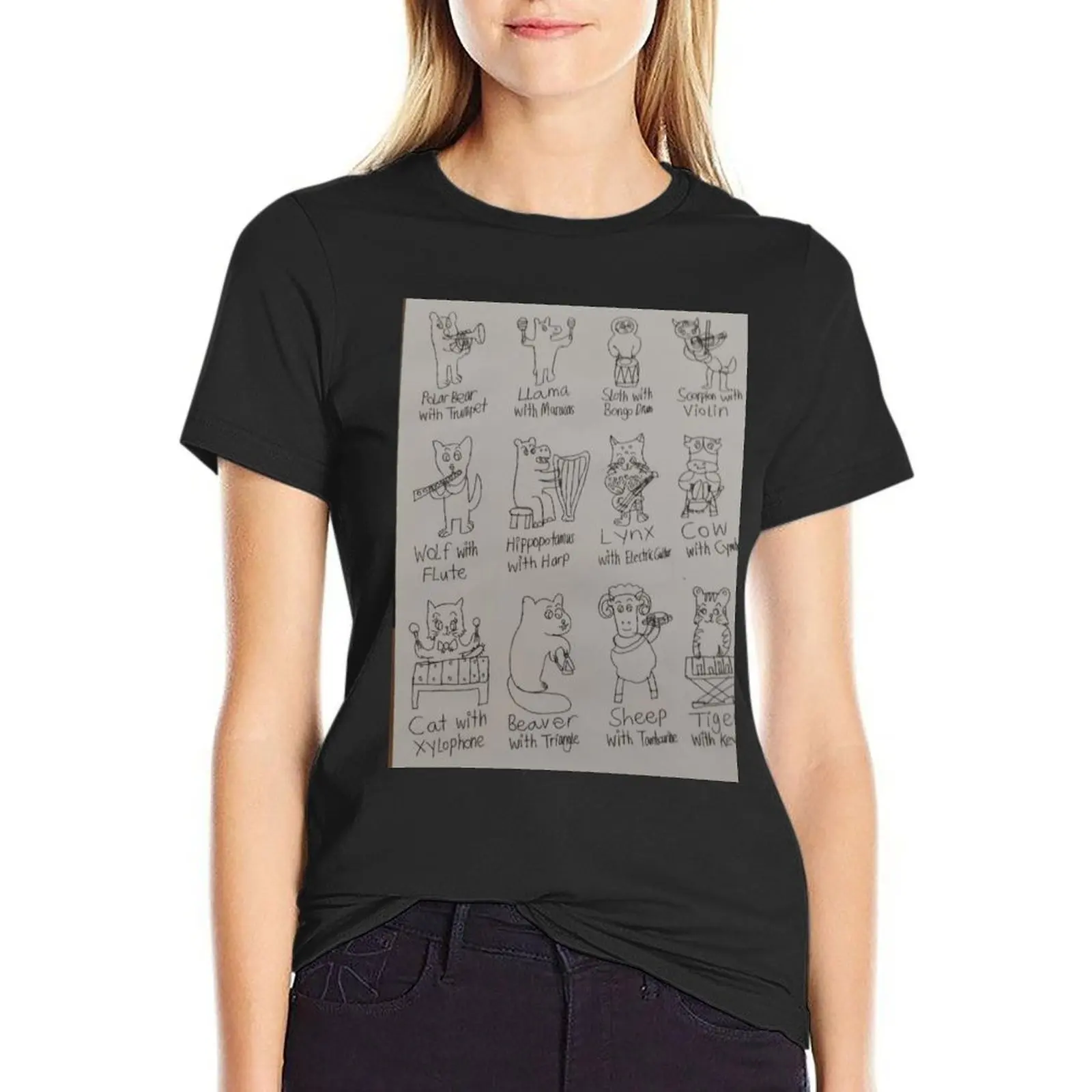 

Animals in Concert T-Shirt summer clothes hippie clothes kawaii clothes oversized oversized workout shirts for Women
