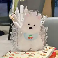 Acrylic Fish Cake Pen Holder Cute Dog Pen Holder Large-Capacity Desktop Stationery Pen Storage Box Home Office Supplies 6