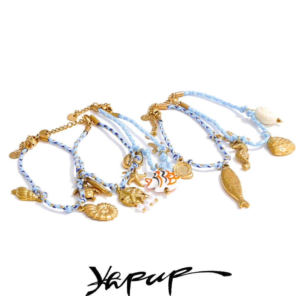 Yhpup Bracelet Braided Starfish Bracelet Oceanic Summer Daily Wear