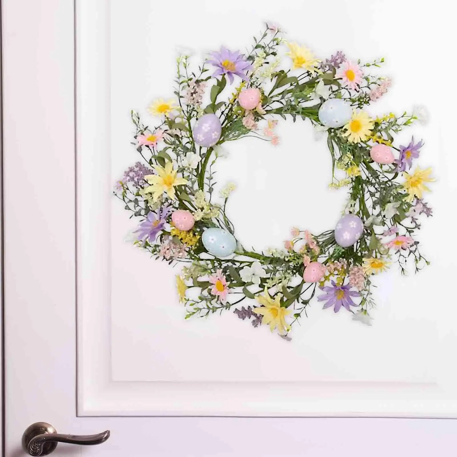 

Easter Egg Wreath Easter Decoration Decorative 45cm Artificial Flower Garland for Wall Party Celebration Festival Farmhouse