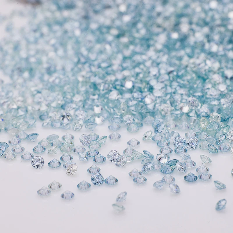 1 Karat Großhandelspreis 0,8 ~ 2,8 mm Blau Grün Rundschliff Lab Grown Lose Moissanit Stein Passende Steine Schmuck DIY Material – Detail 11
