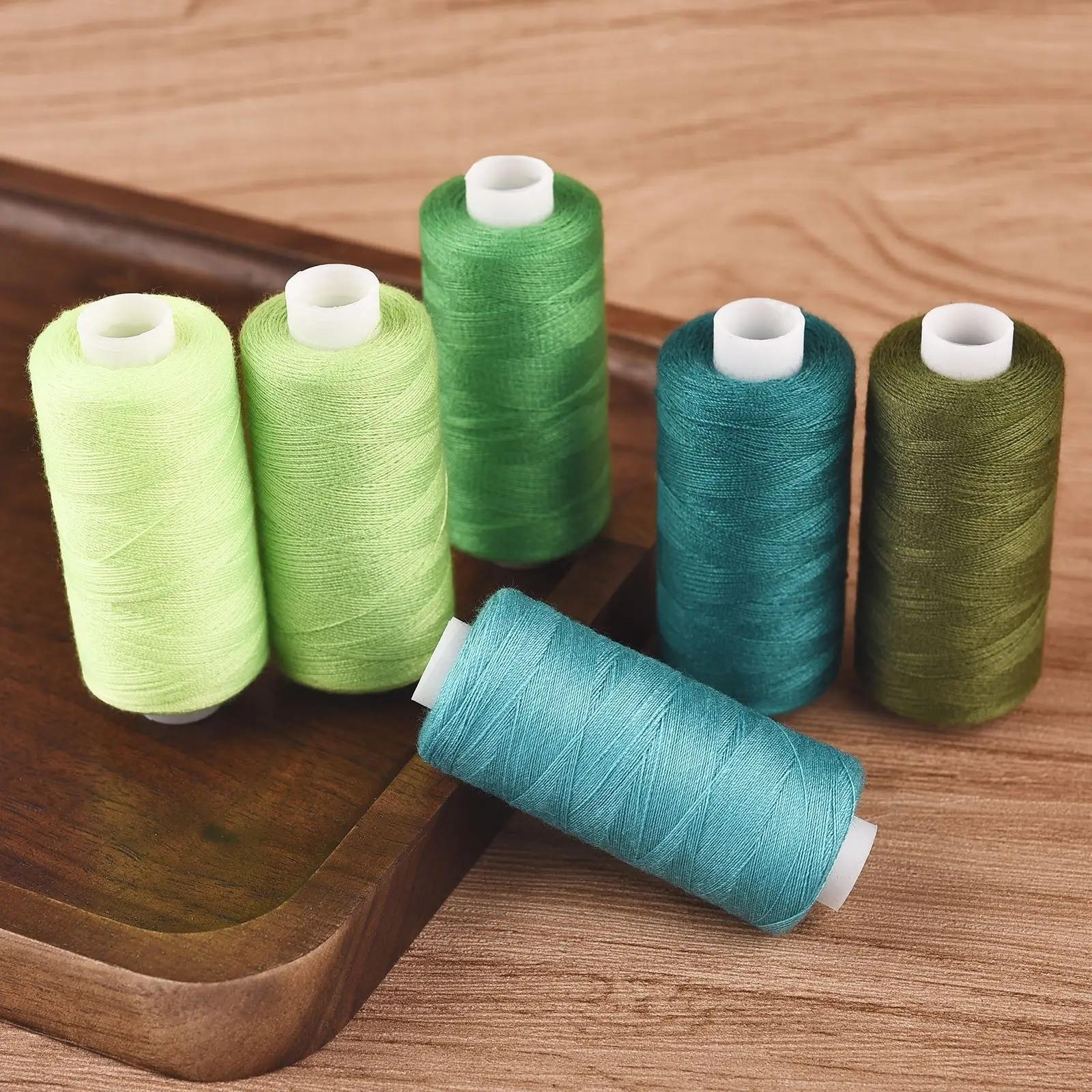 6 Colors/Set Yarn Sewing Thread Roll Machine Hand Embroidery 400 Yard Each Spool Full Polyester Durable For Home Sewing Kit