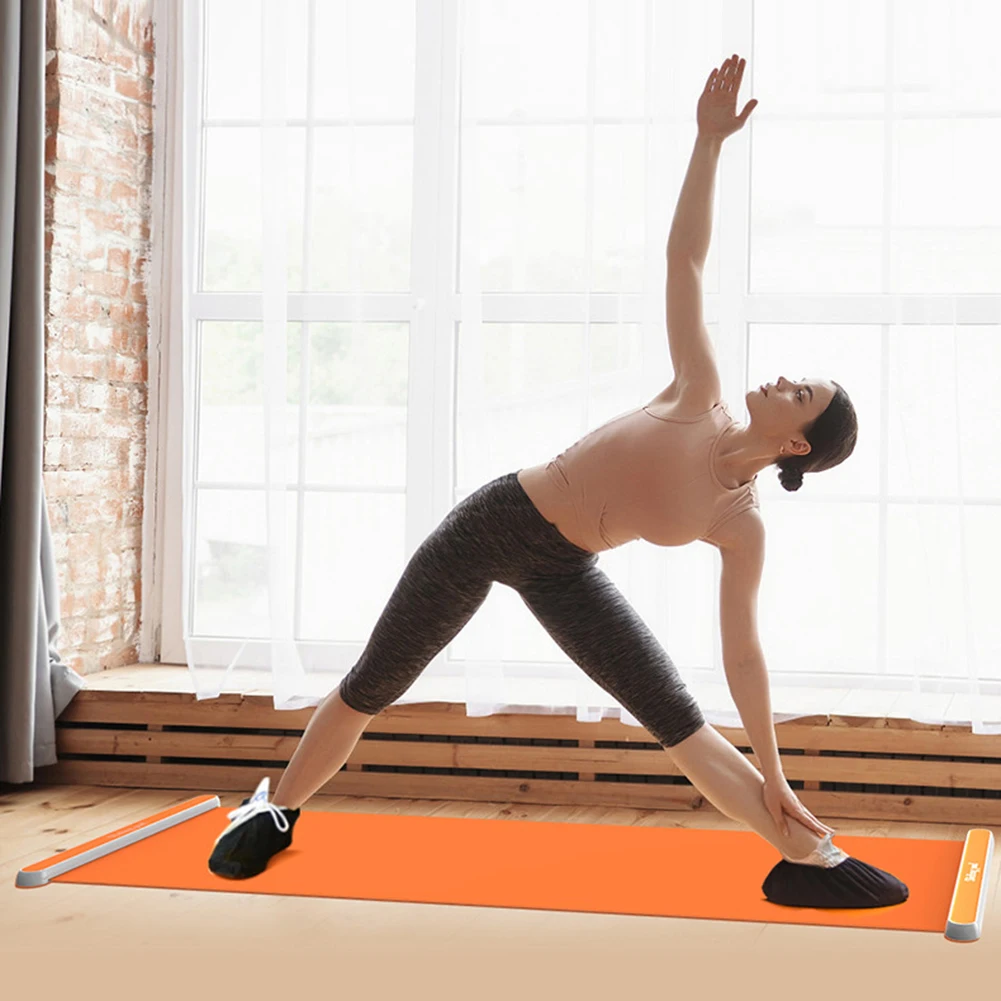 140/180/200CM Yoga Sliding Mat Sport Fitness Glide Pilates Skating Training Board Mat for Ice Hockey Roller Skating Leg Exercise