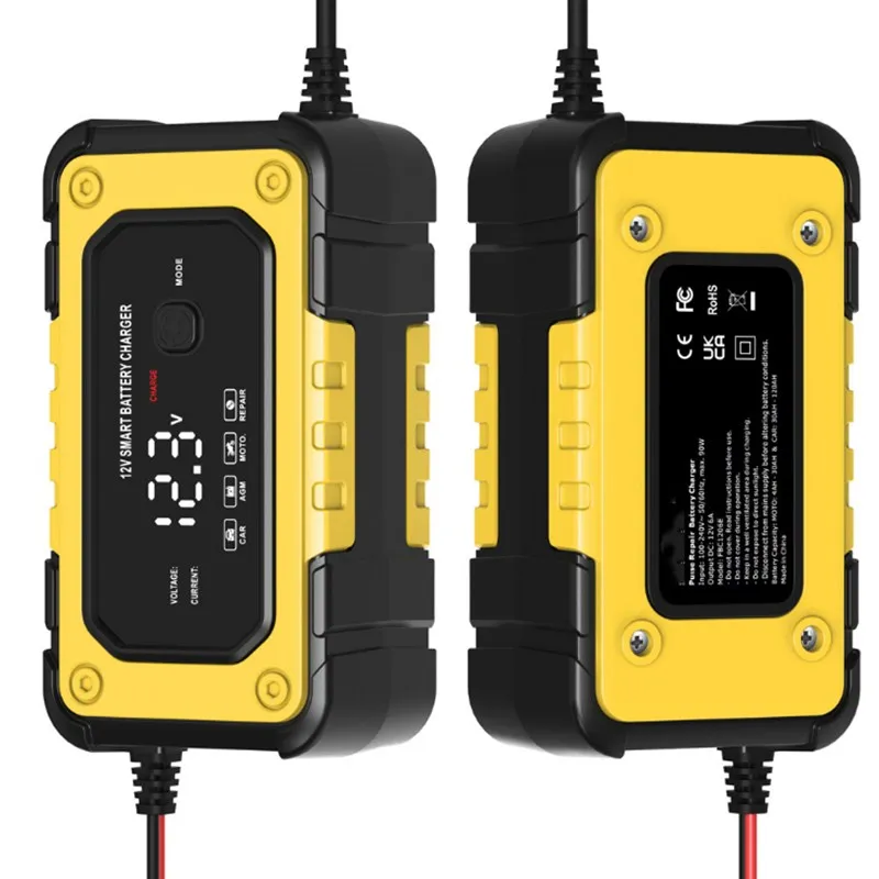 

Интеллектуальное автомобильное зарядное устройство для аккумулятора мотоцикла 12 В 6 А Импульсный Ремонт для автомобиля SUV AGM Глубокий Цикл гель свинцово-кислотный Быстрый US EU умная зарядка