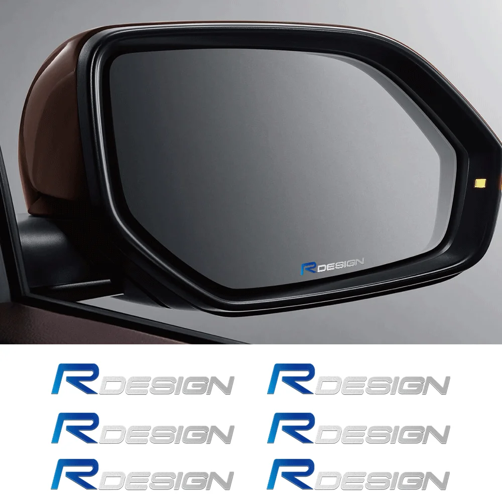 5Pcs 3D 금속 자동차 인테리어 장식 스티커 R 디자인 배지 볼보 RDESIGN T6 AWD S40 S90 S60 XC40 XC60 XC90 용 자동 스타일링