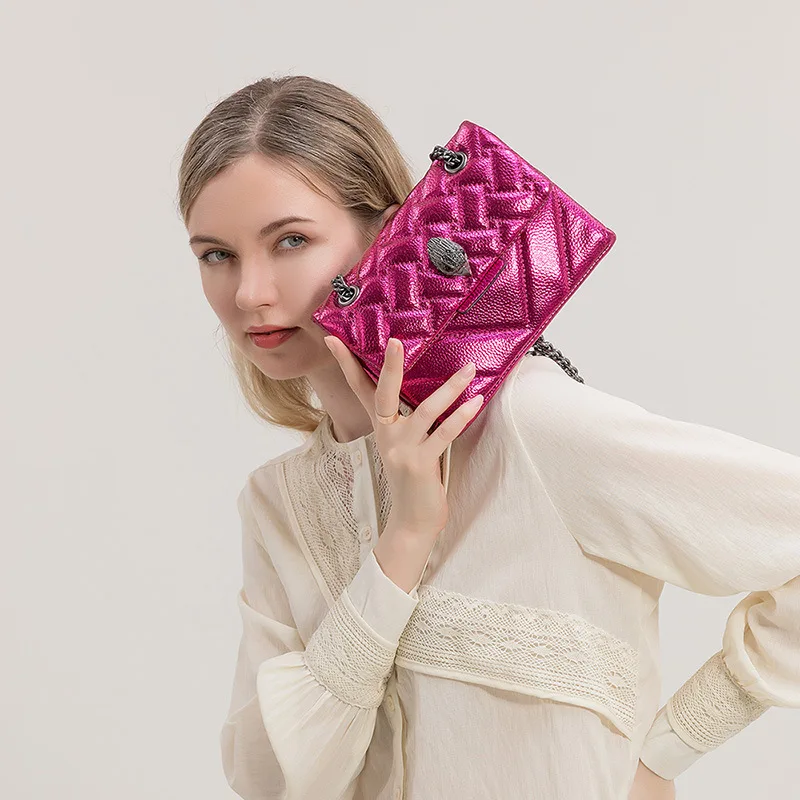 Women Mini Shoulder Bag Eagle Head Grid Crossbody Bag Mobile Phone Bags Handbags Female High Quality Brand Purse