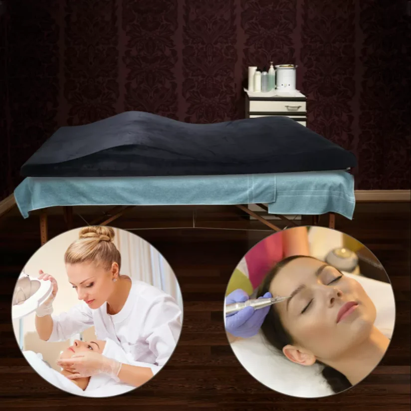 Wholesale Beauty Salon Curved Extension Lash Bed Topper Velvet Massage Table Eyelash Mattress Bed for Beauty Salon  Customized 4