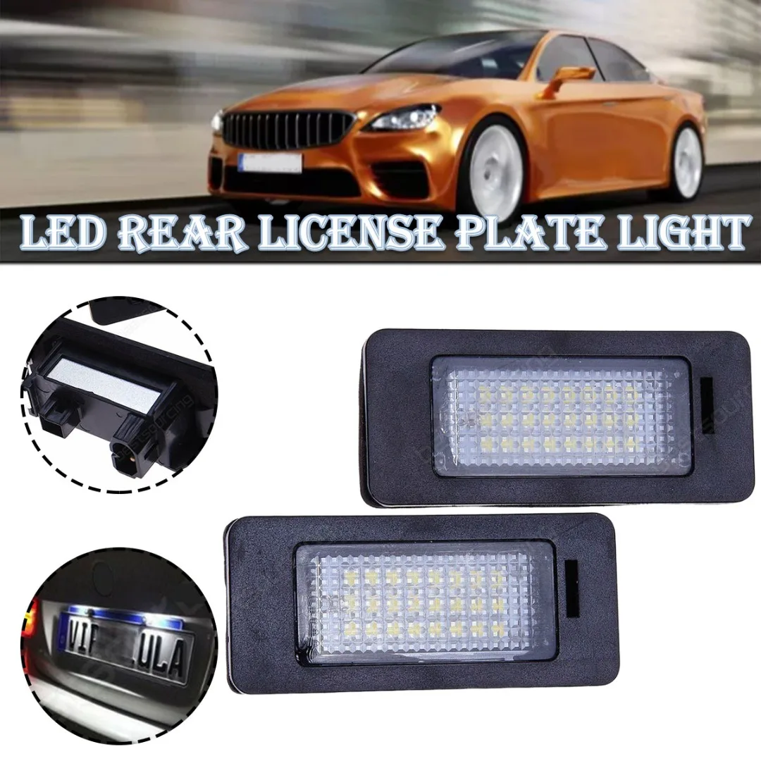 

2pcs Car LED Licence Plate Light 12V 3528 SMD 6000K Xenon White Automobile Signal Light For BMW 3 5 Series