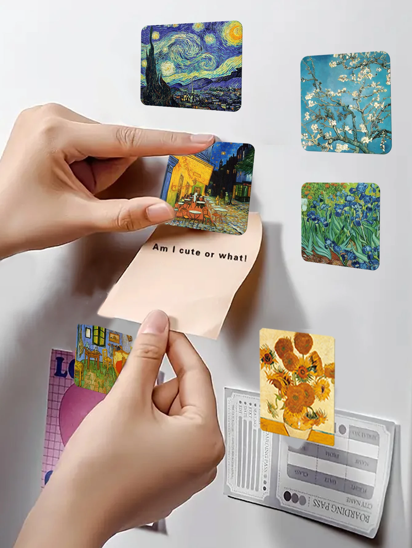 1set6pcs Vincent van Gogh Art Fridge Magnet Non Residual Glue Waterproof