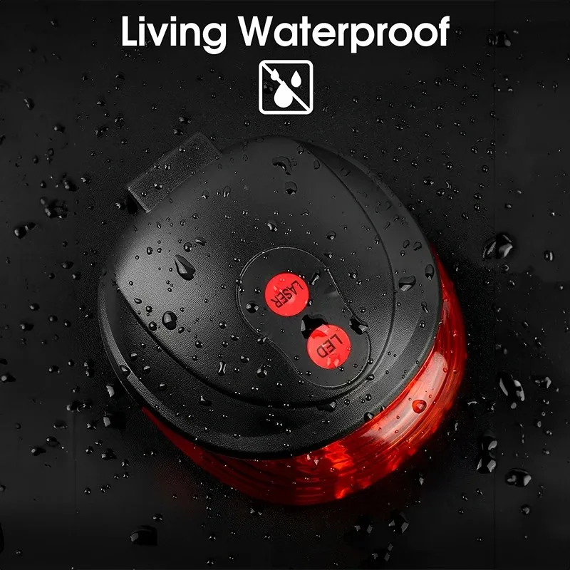 Mountain Bike Bicycle Laser Taillight Waterproof 2 Parallel Line Laser Taillight Starry Sky Safety Warning Lasers 5LED