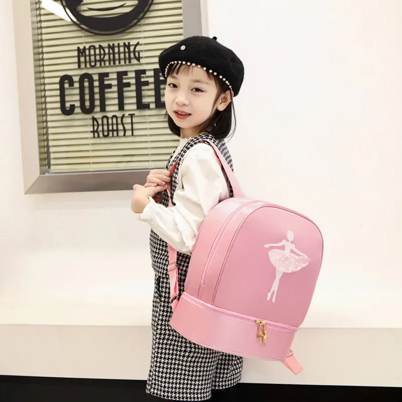 Kids Lightweight Sequins Backpack for Latin Ballet Dance School