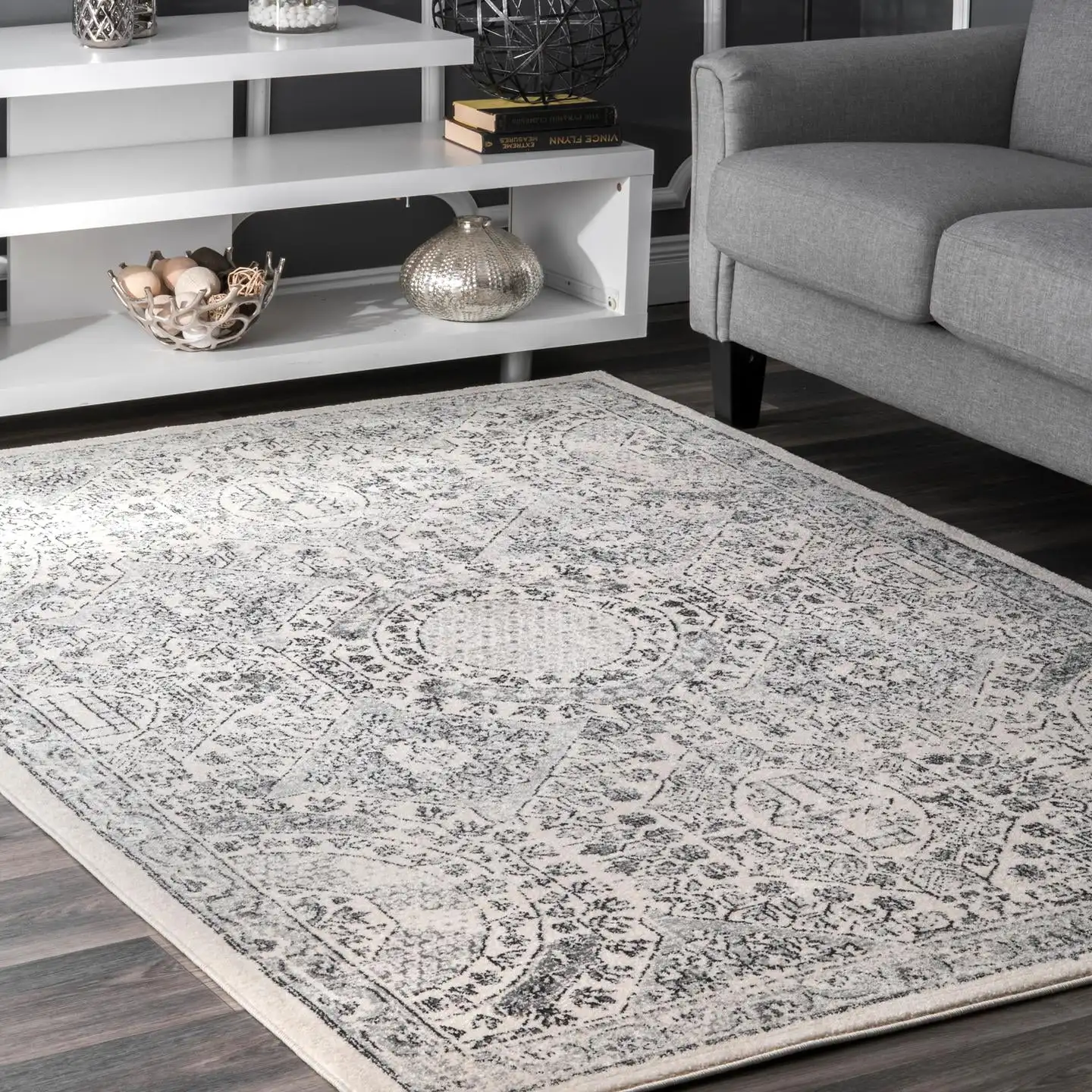 

Винтажный коврик nuLOOM солнух, 6 ', серый