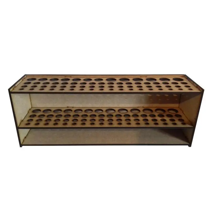 Paint Brush Holder 67 Hole Wooden Standing Desk Storage Rack Watercolor Tray Pencil
