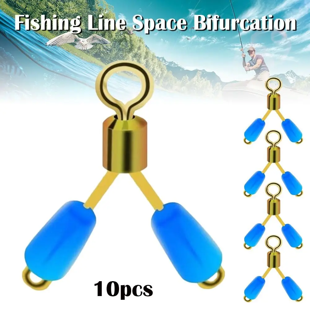 

5Pcs Double Hooks Contactor Device Line Space Bifurcation Eight Type Space Bean Line Swivel Tying Tool Fishing Accessories