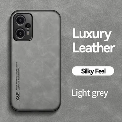 Leather Magnetic Sheepskin Phone Case with Matte Texture Cover for X3 - X3 Pro - X3 NFC (Grey)