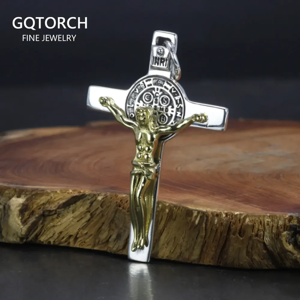 925 Sterling Silver Catholic Cross Necklace 1